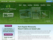 Tablet Screenshot of pineparkresort.com